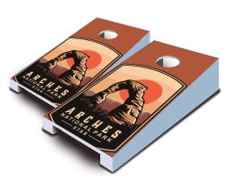 "Arches National Park Badge" Tabletop Cornhole Set
